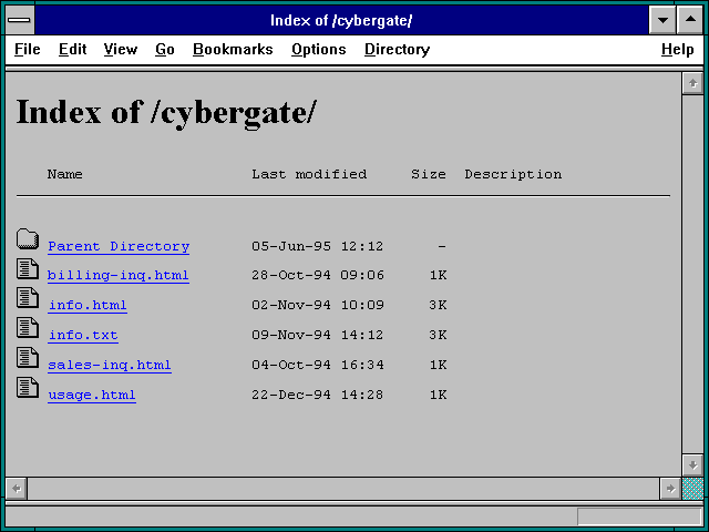 Screenshot of Index of /cybergate/