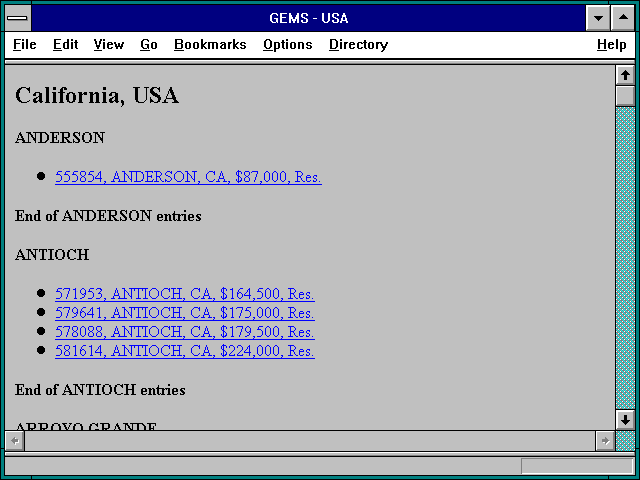Screenshot of GEMS - USA