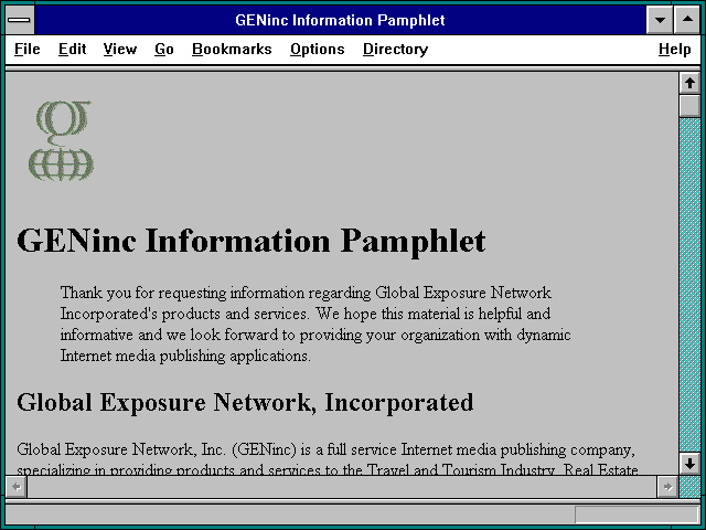 Screenshot of GENinc Information Pamphlet