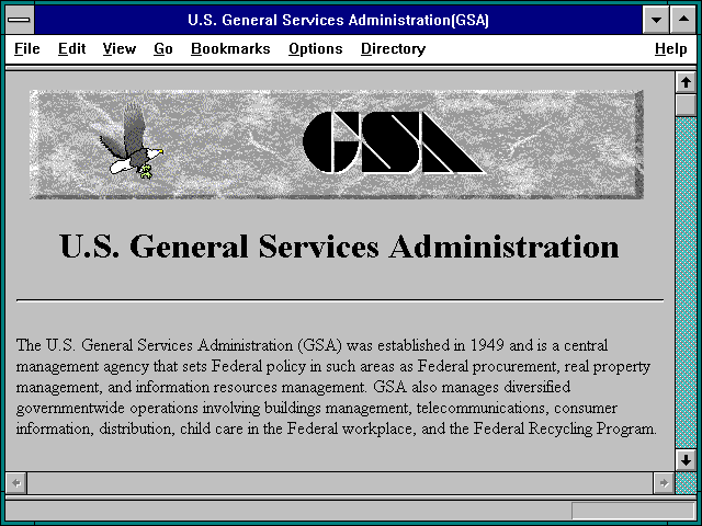 Screenshot of Federal Information
