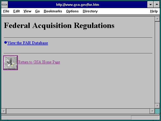 Screenshot of http://www.gsa.gov/far.htm