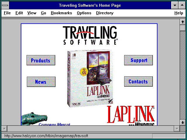 Screenshot of Traveling Software's Home Page