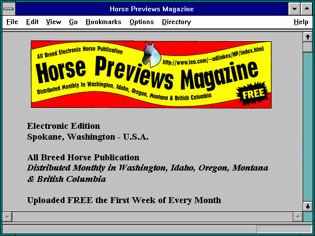 Screenshot of Horse Previews Magazine