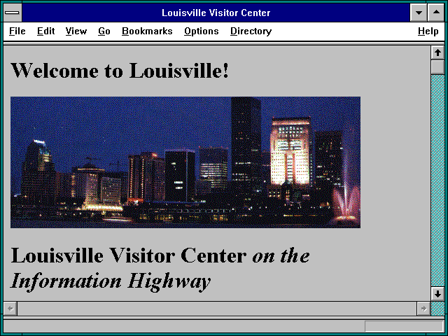 Screenshot of Louisville Visitor Center