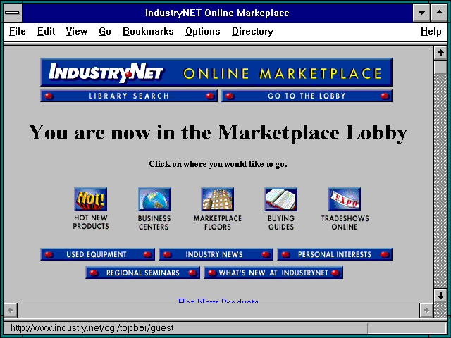 Screenshot of IndustryNET Online Markeplace