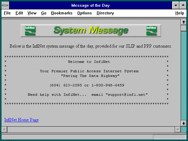 Screenshot of Message of the Day