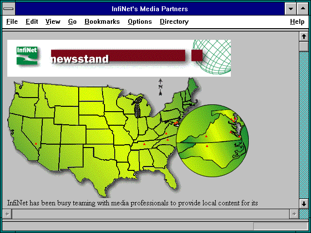 Screenshot of InfiNet's Media Partners