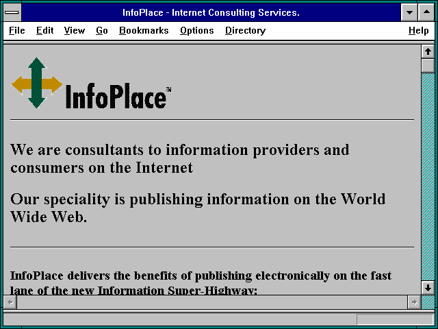 Screenshot of InfoPlace - Internet Consulting Services.