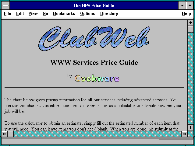 Screenshot of The HPA Price Guide