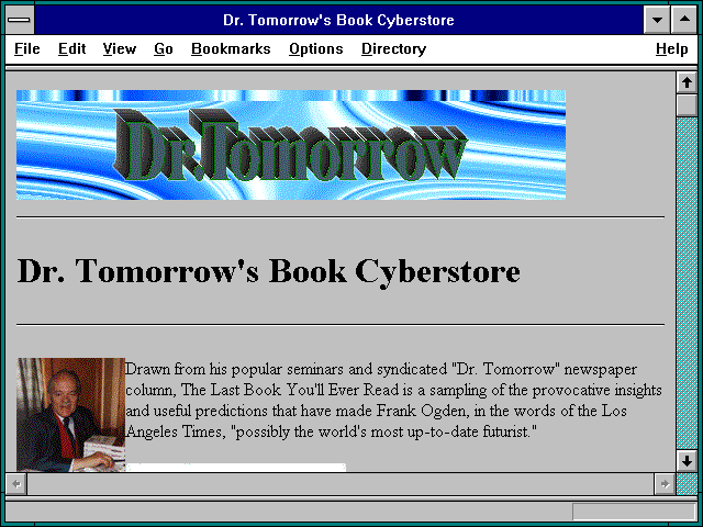 Screenshot of Dr. Tomorrow's Cyberbook Store