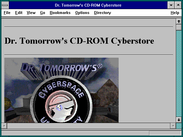 Screenshot of Dr. Tomorrow's CD-ROM Cyberstore