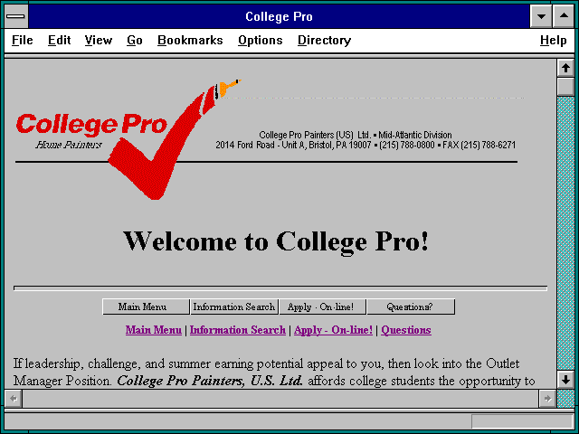 Screenshot of College Pro