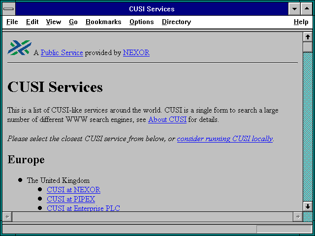 Screenshot of Web at Nexor