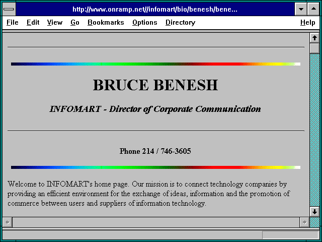 Screenshot of http://www.onramp.net//infomart/bio/benesh/benesh.html