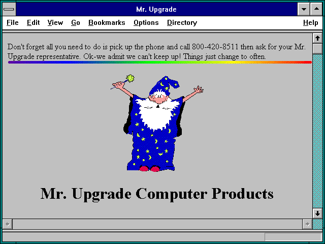 Screenshot of Mr. Upgrade Computer Store