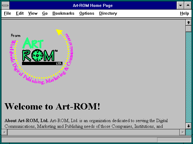 Screenshot of Art-ROM Home Page