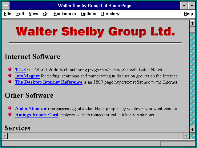 Screenshot of Walter Shelby Group Ltd Home Page
