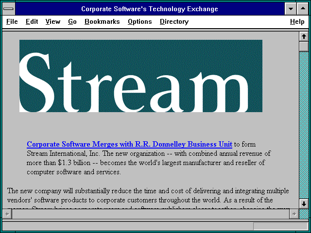 Screenshot of Corporate Software's Technology Exchange
