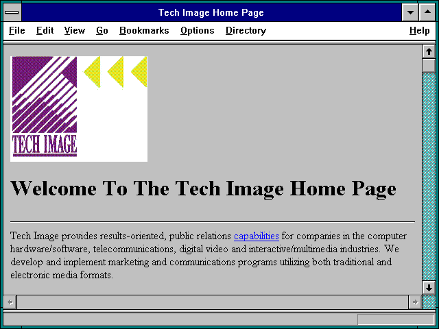 Screenshot of Tech Image Home Page