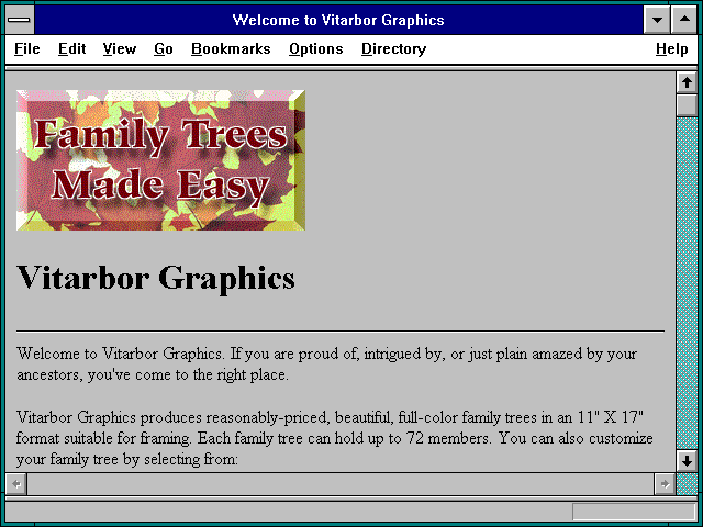 Screenshot of Welcome to Vitarbor Graphics