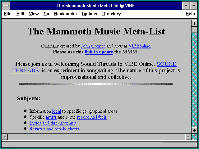 Screenshot of eta-List @ VIBE