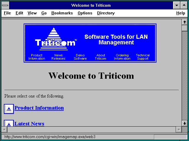 Screenshot of Welcome to Triticom