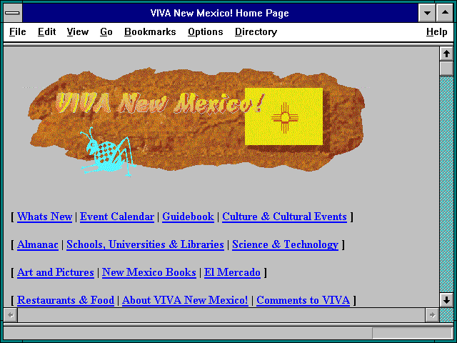 Screenshot of VIVA New Mexico! Home Page