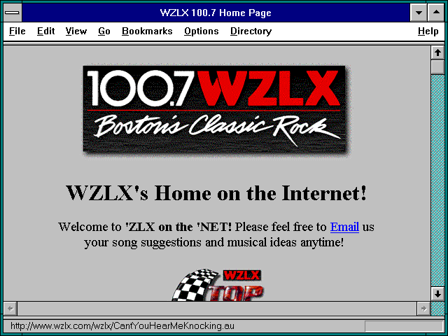 Screenshot of WZLX -100.7 FM - Boston, MA.