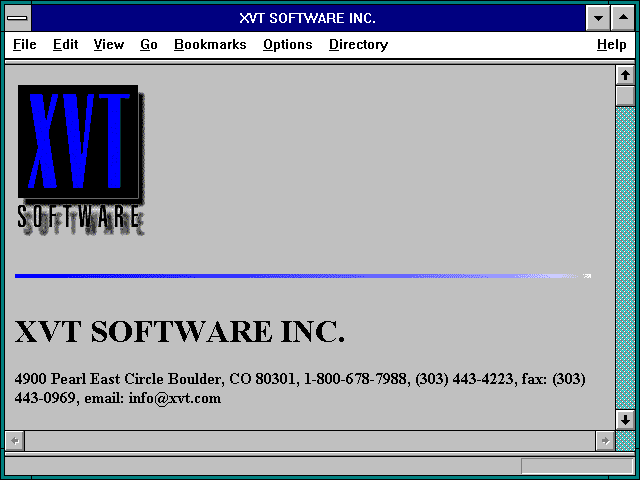 Screenshot of XVT SOFTWARE INC.