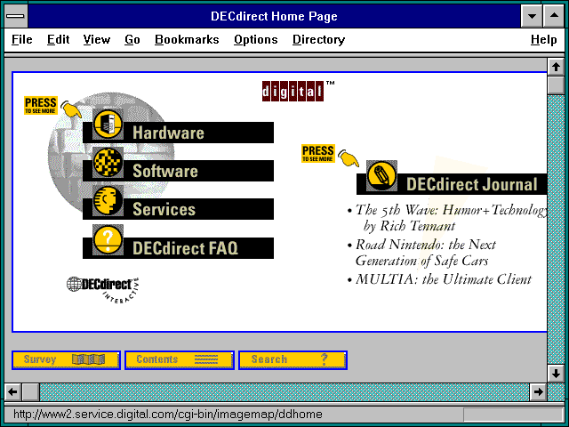 Screenshot of DECdirect Home Page