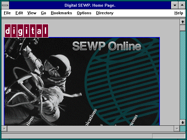Screenshot of Digital SEWP. Home Page.