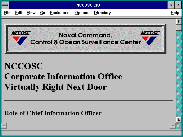 Screenshot of NCCOSC CIO
