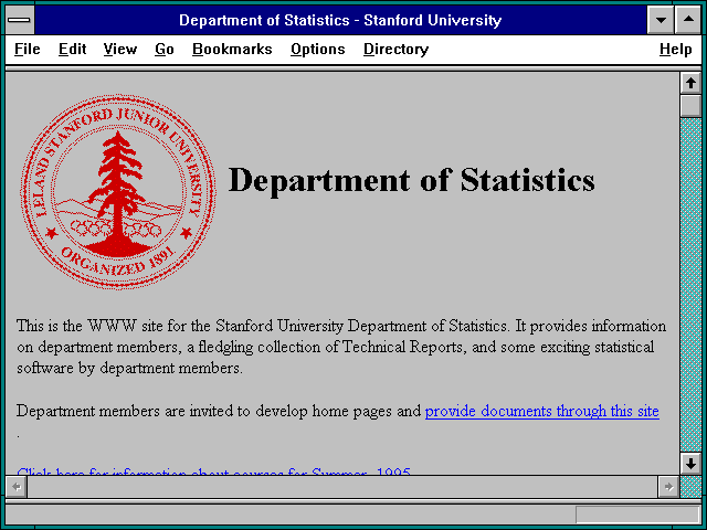 Screenshot of Department of Statistics - Stanford University