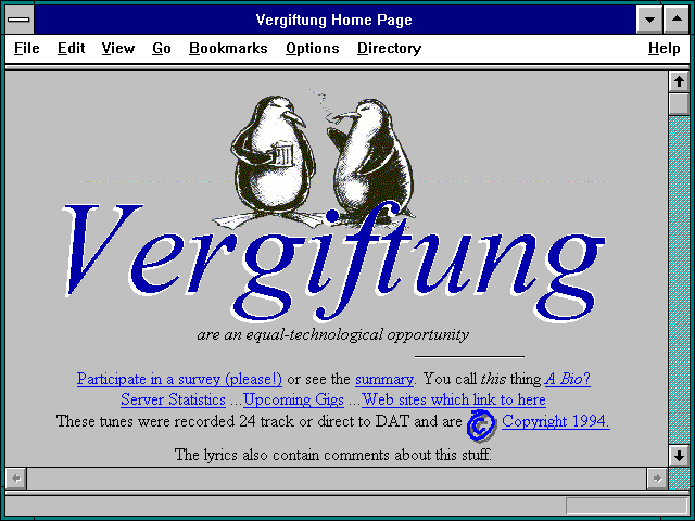 Screenshot of Vergiftung Home Page