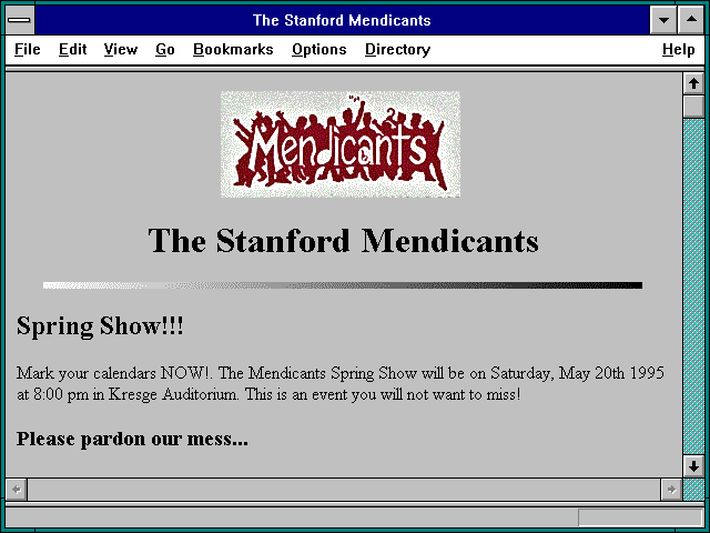 Screenshot of The Stanford Mendicants
