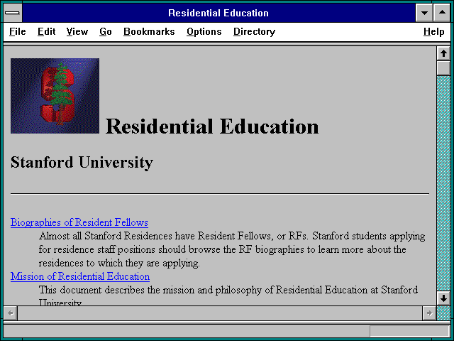 Screenshot of Residential Education
