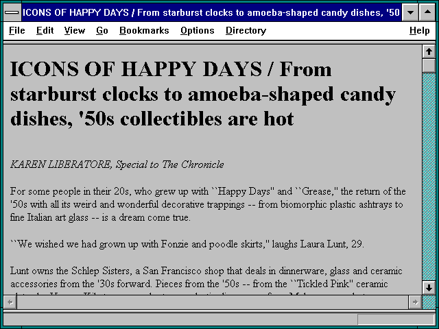 Screenshot of rburst clocks to amoeba-shaped candy dishes '50s collectibles are hot