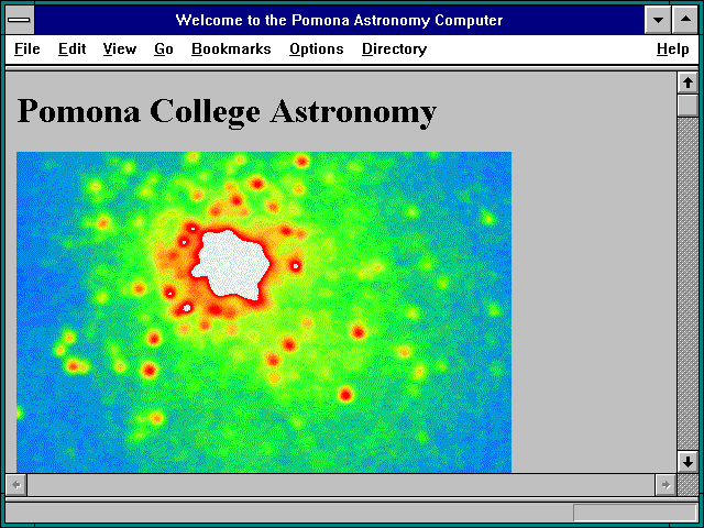 Screenshot of Welcome to the Pomona Astronomy Computer