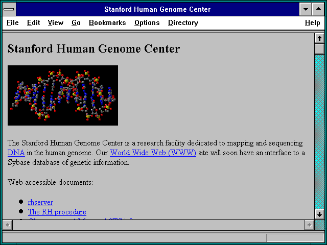 Screenshot of Stanford Human Genome Center