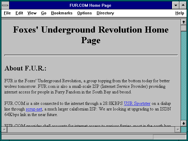 Screenshot of FUR.COM Home Page