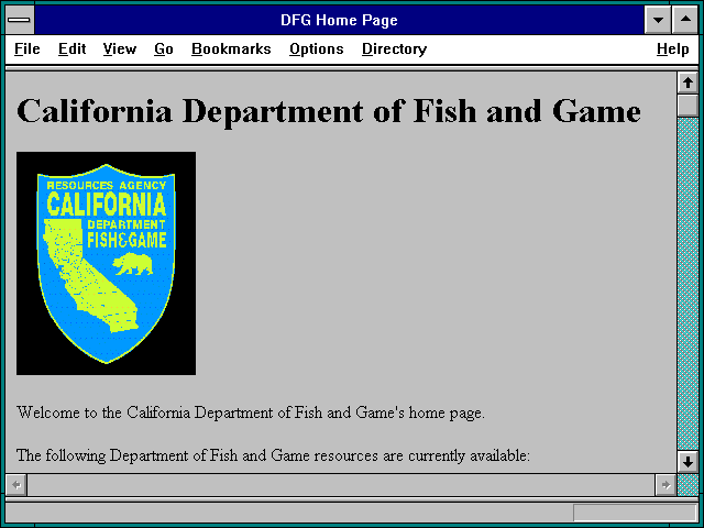 Screenshot of DFG Home Page
