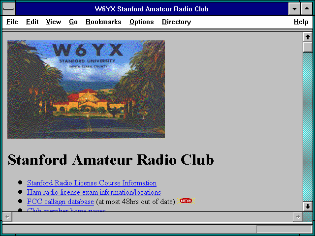Screenshot of W6YX Stanford Amateur Radio Club