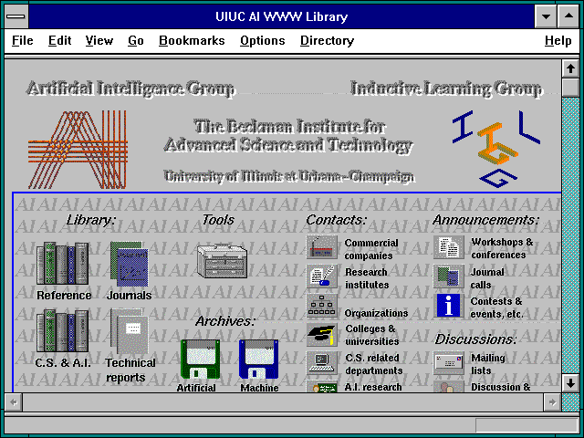 Screenshot of UIUC AI WWW Library