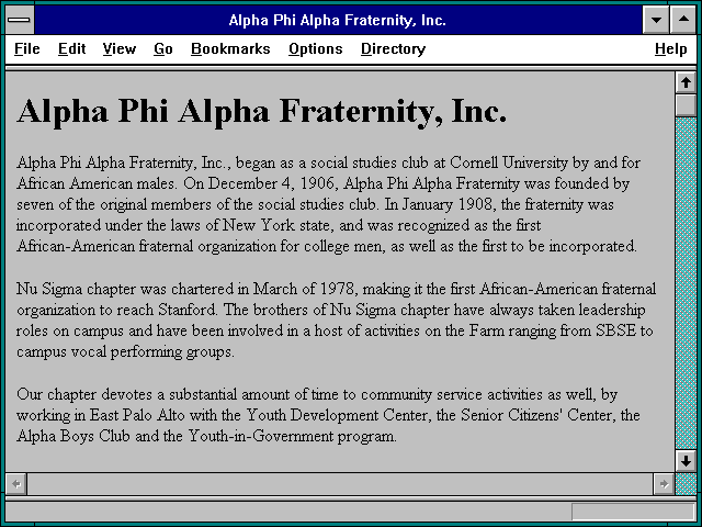 Screenshot of Alpha Phi Alpha Fraternity Inc.