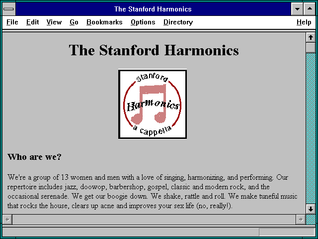Screenshot of The Stanford Harmonics