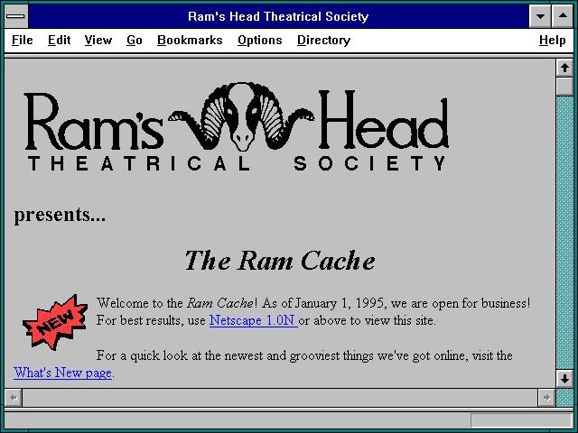 Screenshot of Ram's Head Theatrical Society