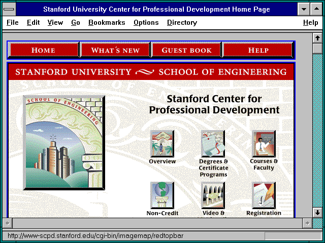 Screenshot of Stanford University Center for Professional Development Home Page