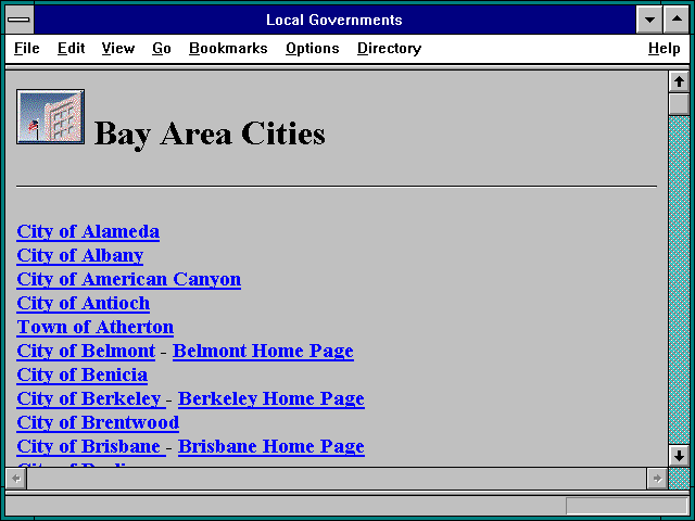 Screenshot of Local Governments