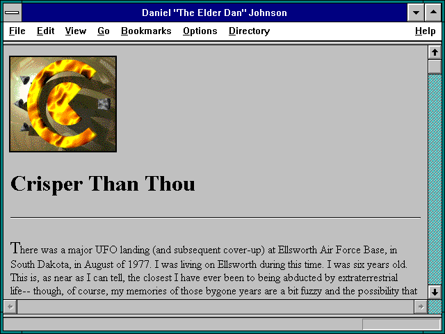 Screenshot of Daniel 'The Elder Dan' Johnson