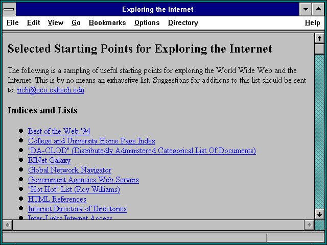 Screenshot of Bosnia Homepage at Caltech